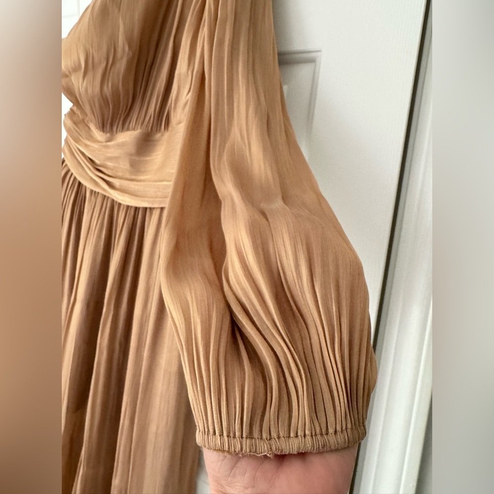 Anthropologie One-Shoulder Metallic Wide-Leg Jumpsuit, Size 4 - Picture 8 of 14